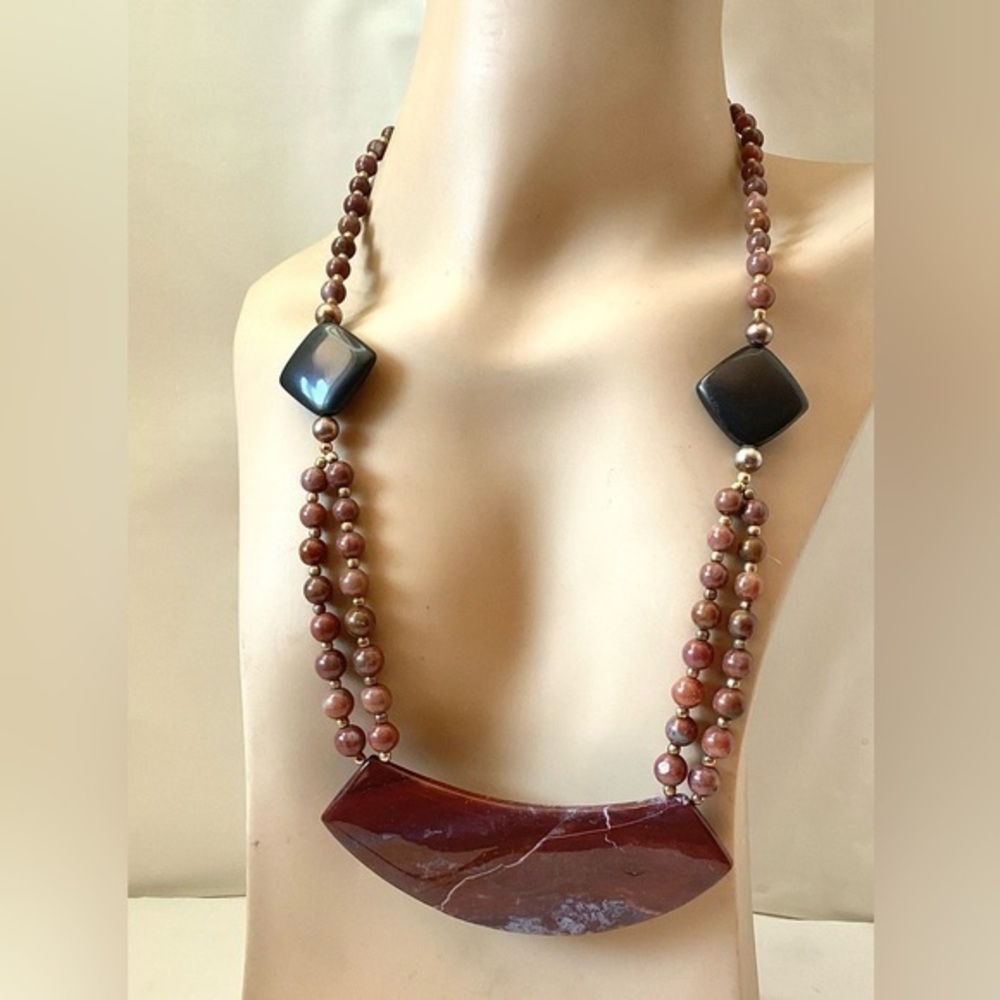 Brown Tourmaline Beaded Necklace